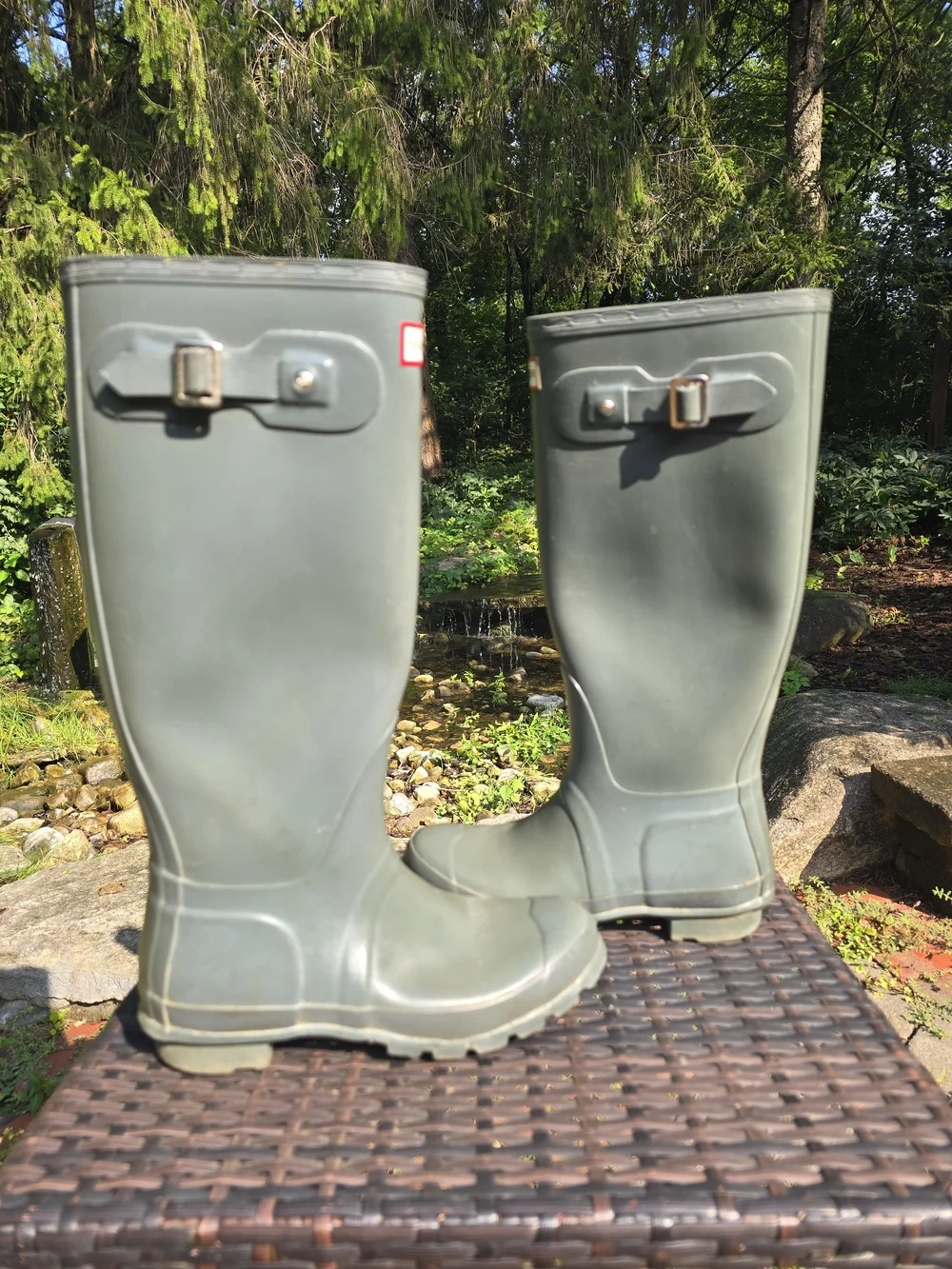 Hunter Women's  Grey Tall Rain Boots Size 7